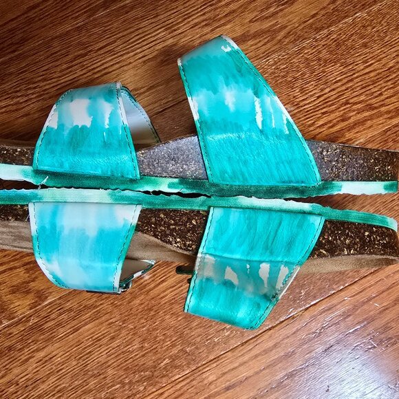 Never worn size 8 hand-colored tie-dye Birk-style sandals! - Picture 4 of 5